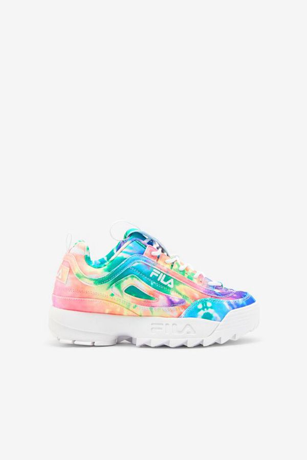 Fila Little Disruptor 2 Tie Dye Boy's Sneakers - Multicolor/White/White,NZ 609-91246